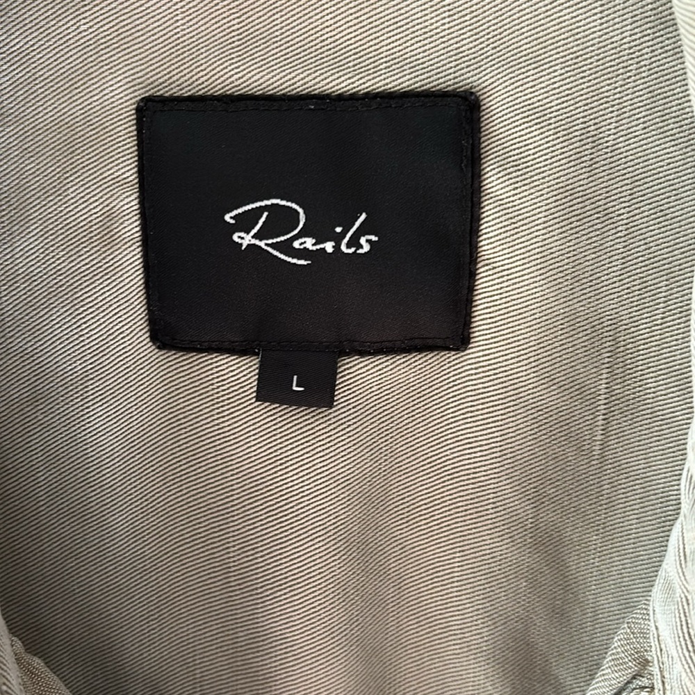 Light Green Rails / Fringe Bottom Blouse/Overshirt - image 2